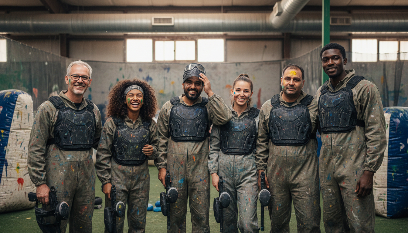 Corporate paintball team building event in Dubai